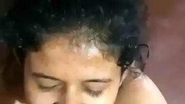 Nude desi girl takes her first cumshot on her face