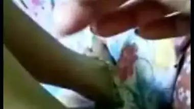 Adorable housewife fingering pussy tasing cum