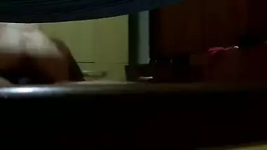 wearing night suit in front of her husb