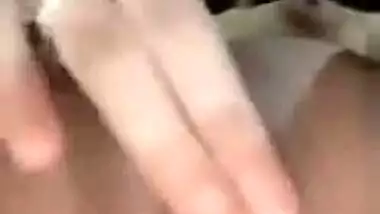 Cute Babe Rubbing And Tasting Pussy