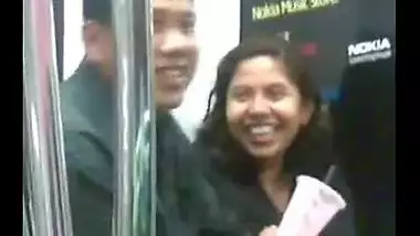 Couple Having Fun Time In Public